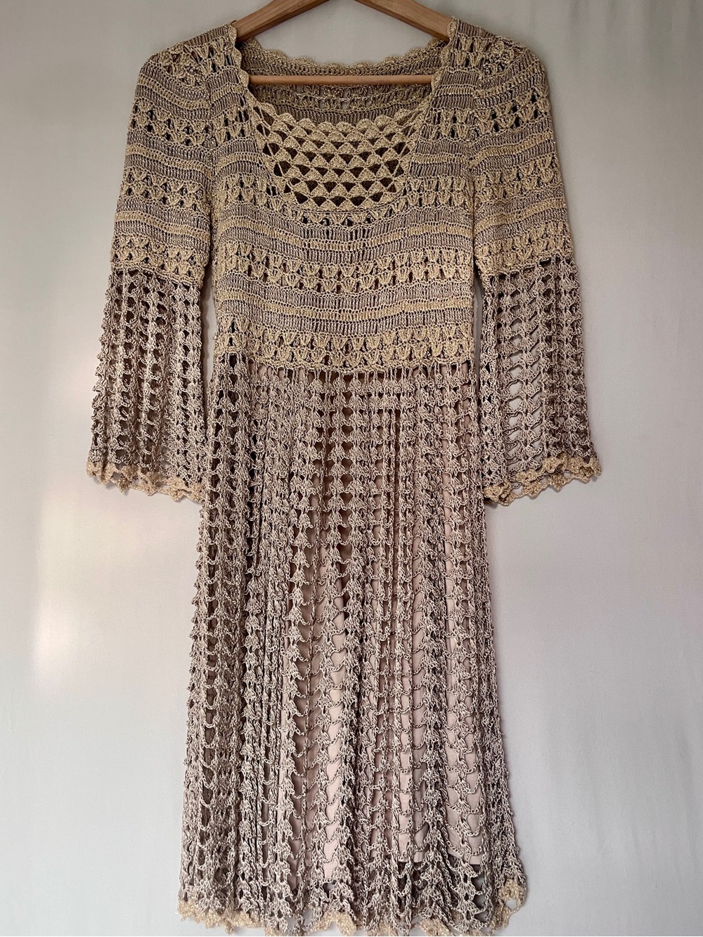 Leifnotes for Anthropologie Open Knit Crochet Dress Slip • Size XS